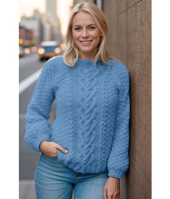 Blå Hjerteflette genser - Strikkia 2021-010A-323