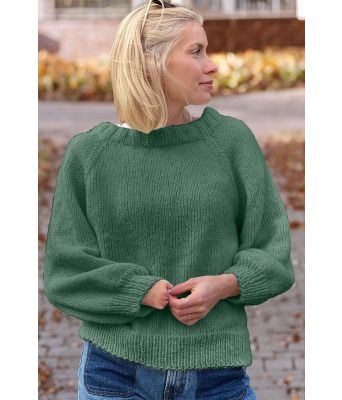 Jadegrønn Cozy everyday sweater - Strikkia 2022-002-336