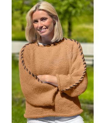 Kamelbrun Sorbonne stitch genser - Strikkia 2023-015-311308