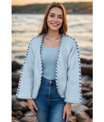 Lyst blå Sorbonne stitch jakke - Strikkia 2023-029-320327