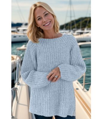 Lyseblå Easygoing sweater - Strikkia 2024-036-320