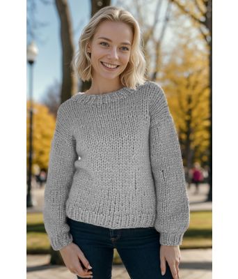 Grå Scarlett kosegenser - Strikkia 2024-041-313