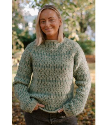 Grønn Little strokes strikkegenser - Strikkia 2024-050C