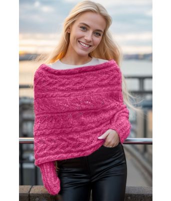 Cerise Leafy sweater scarf - Strikkia 2024-052-362