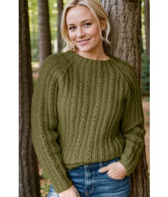 Morning dew gensersn i grønn - Strikkia 2024-072-335