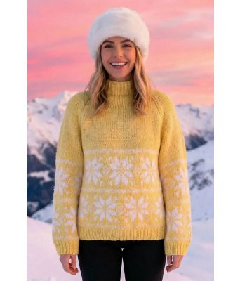 Gul stjernekosgenser - Strikkia 2025-014-340