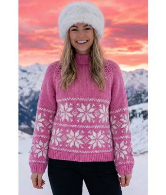 Rosa stjernekosgenser - Strikkia 2025-014-361