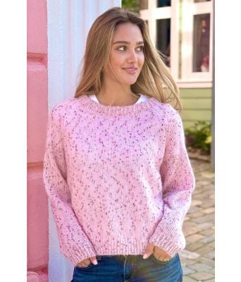 Blomsterbris genser med lang arm - Strikkia 2025-025