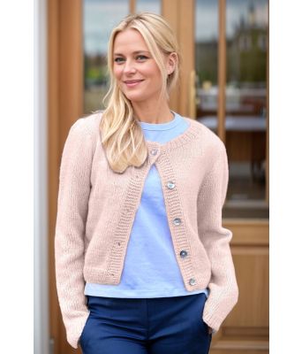 Aprikosfarget Johanna cardigan - Strikkia 2025-027-359