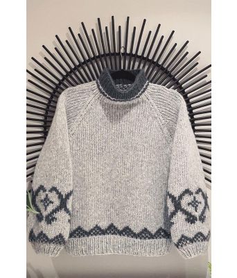 Lysegrå Oldemorgenser - Strikkose 004-4011