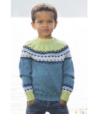 Suna turkis strikkegenser til barn - Viking 1612-01