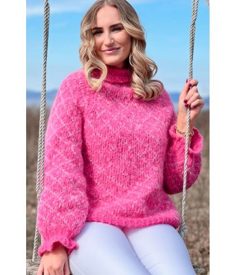 Cerise Diamande jumper - TinaAStrikk TA001-563