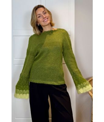 Grønn Skogblomst genser - US0006