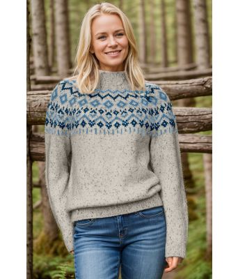 Kveldsbrisgenser i tweed med blått mønster - VG25010-501526524