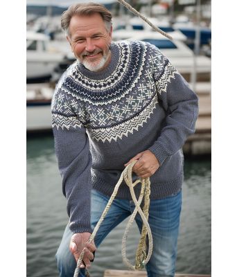 Fryd herregenser i jeansblå - Viking 1709-4B