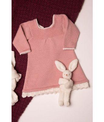 Saga strikket rosa babykjole - Viking 1802-19