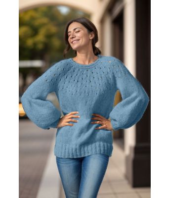 Lys jeansblå Smil genser - Viking 1923-8-326