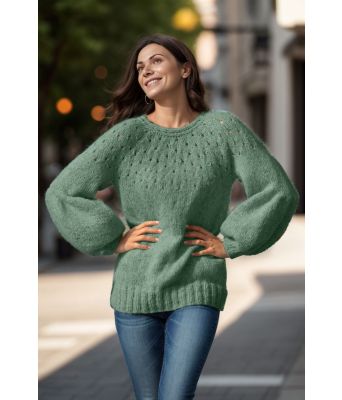 Jadegrønn Smil genser - Viking 1923-8-336