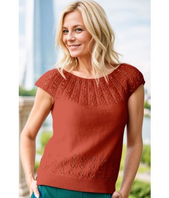 Rustoransje Hyasint strikket topp - Viking-2011-2-452