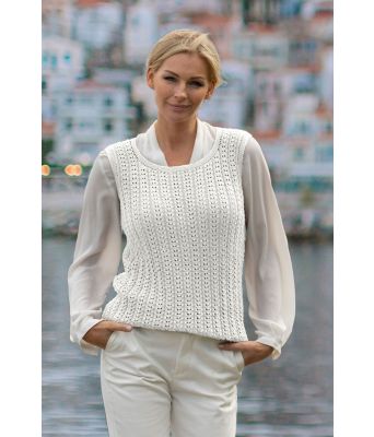 Hvit jekt strikkevest - Viking 2014-09-500