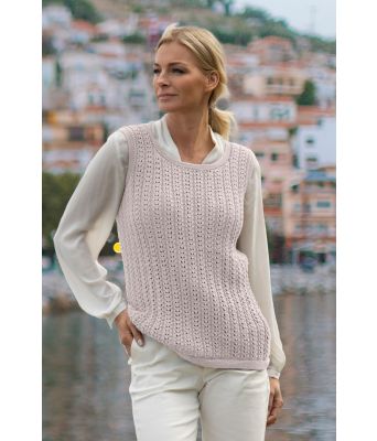 Jekt strikket vest i sandfarge - Viking 2014-09-506