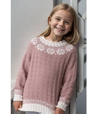 Rosa Lydia genser til jente - Viking 2015-04-416