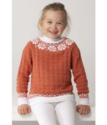 Oransje Lydia genser til jente - Viking 2015-04a
