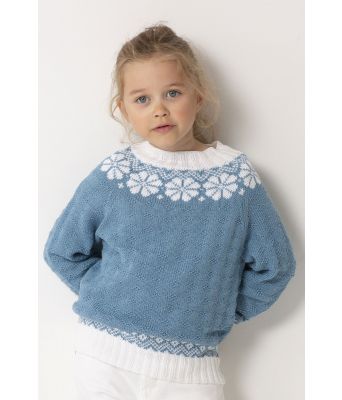 Blå Lydia strikkegenser til barn - Viking 2015-04d