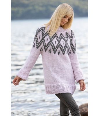 Lys rosa Bliss strikkegenser fra Kathrine Sørland - Viking 2022-11-ROSA