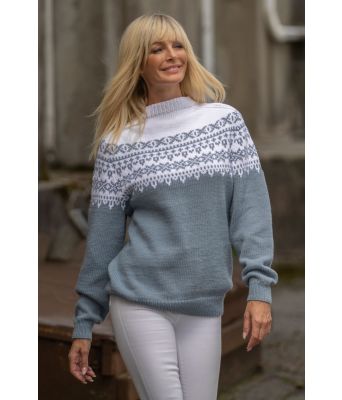 Krus blå strikkegenser Kathrine Sørland - Viking 2023-3