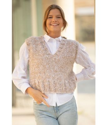 Plain slipover / vest i tykt garn - Viking 2029-8