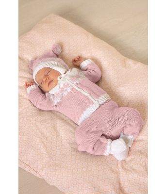 Helle hentesett med strikket jakke bukse lue og sokker - Viking 2126-8-BU364