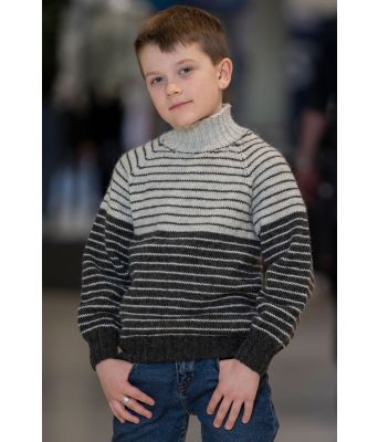 Setesdalsgenser med rundfelling til barn - Viking 2210-03B Ulve strikkegenser med striper til barn - Viking 2210-04