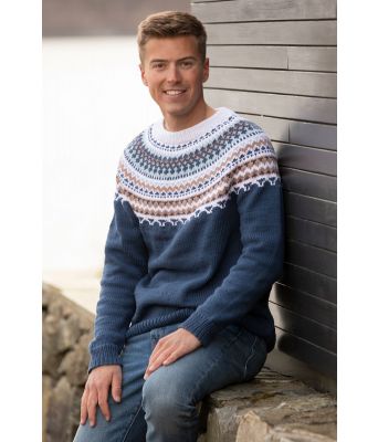 Kapers genser til herre med rundfelling - Viking 2221-06