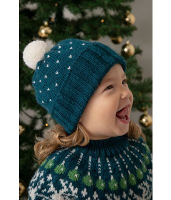 Snø lue i mørk petrol - Viking-2238-04C