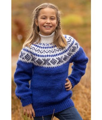 Kongeblå Miranda genser til barn - Viking 2302-09C