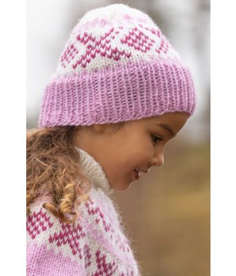 Miranda strikkelue i tykt ullgarn - Viking 2302-10D