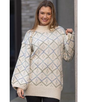 Leader strikkegenser med rutemønster - Viking 2307-2