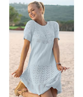 Lyseblå Moment strikket kjole - Viking 2320-5-420