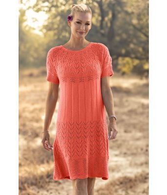 Oransje Moment strikket kjole - Viking 2320-5-453