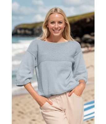 Lyseblå Praia t-skjorte med halvkorte ermer - Viking 2321-2-520