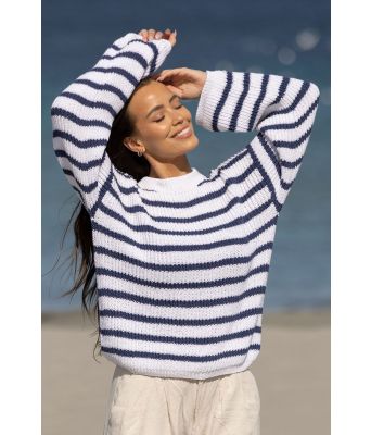 Marina genser med tynne striper - Viking 2321-5