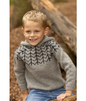 Lysegraa Gunilla genser med hette - Viking 2332-11B