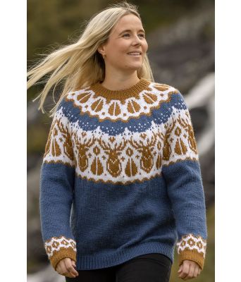 Hjorte genser lys jeansblå - Viking 2336-8D