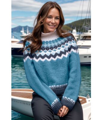 Grethe genser i lys jeansblå - Viking 2415-10-326