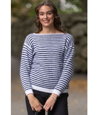 Santorini genser med tynne striper - Viking 2425-12
