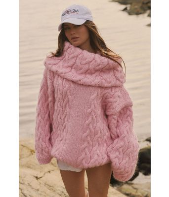 Honningsvåg genser og hals i rosa - Viking 2509-2A