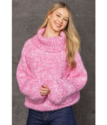 Yrsa genser i rosa og hvit - Viking 2510-3-361300