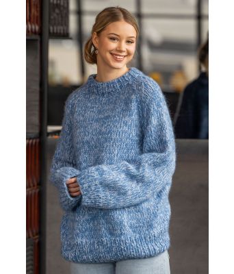 Serafina genser i lyseblå og blå - Viking 2510-4-320323