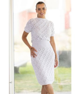 Bislett strikket kjole med hjertemønster - Viking 2514-11